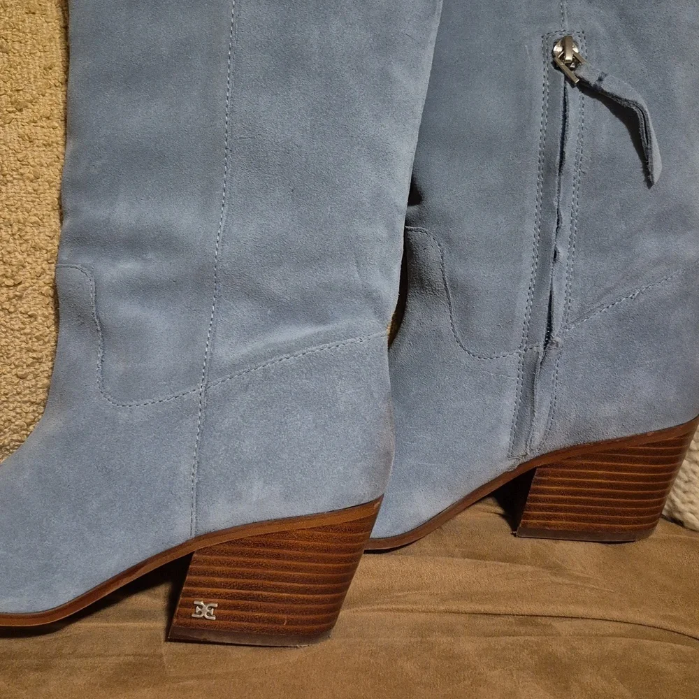 Sam Edelman Blue Suede Boots - Picture 4 of 7